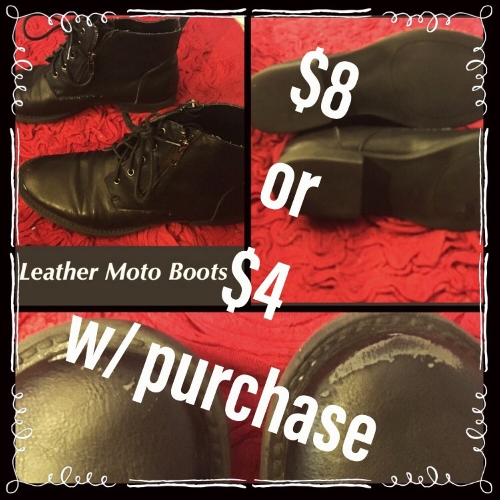 VOLTAIRE || Black Leather Moto Boots w/ Zippers